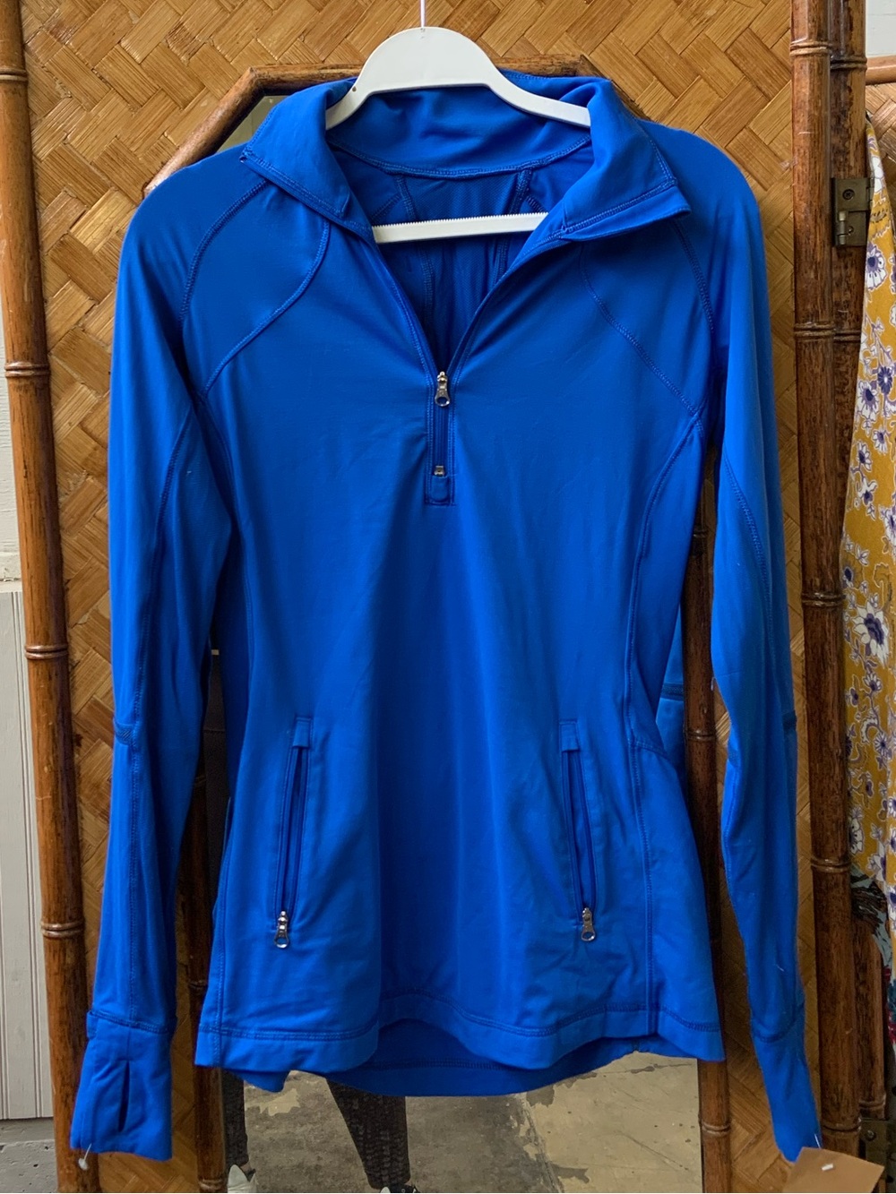 lululemon athletica Royal Blue Quarter-Zip Hooded Performance Top